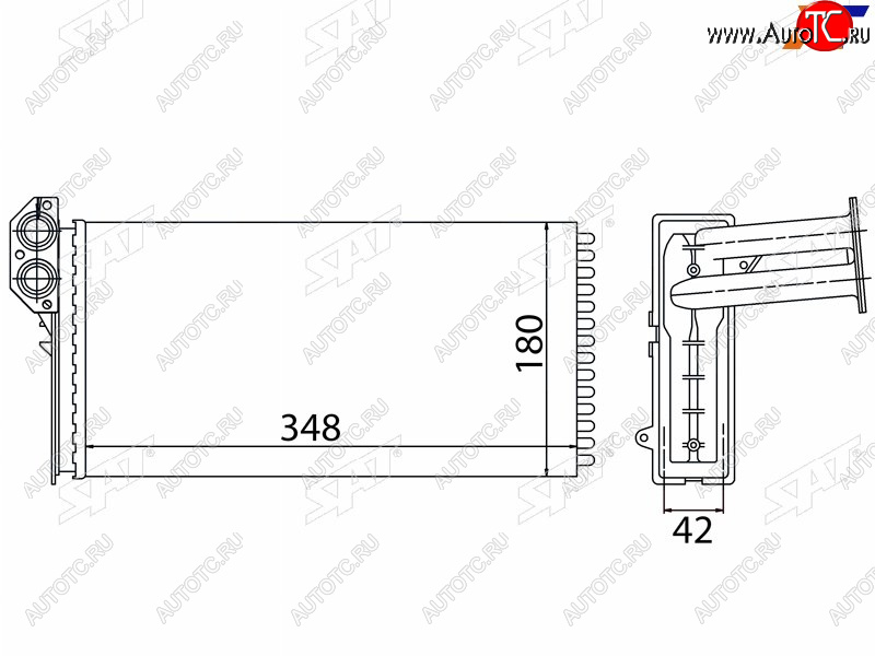 2 899 р. Радиатор отопителя салона MERCEDES SPRINTER 95-06 (трубчатый) SAT ST-87-0040  с доставкой в г. Майкоп