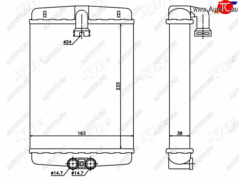 2 259 р. Радиатор отопителя салона MERCEDES C-CLASS W202 93-00(трубчатый) SAT ST-87-0036  с доставкой в г. Майкоп