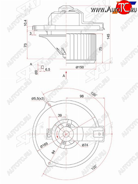 3 399 р. Мотор отопителя салона Suzuki Grand Vitara 97-05  Toyota Allion (T240) 01-07  Avensis (T250) 03-08 SAT ST-87103-12050  с доставкой в г. Майкоп