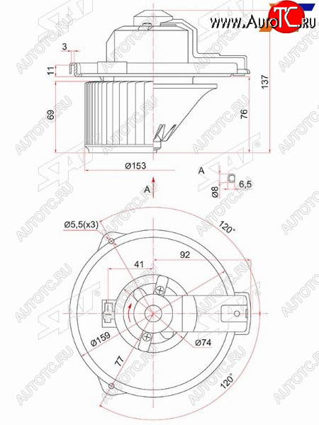 3 699 р. Мотор отопителя салона Mitsubishi Pajero 91-00  Toyota RAV4 (XA10) 94-00  Vitz 99-05  4Runner 89- SAT ST-87103-42020  с доставкой в г. Майкоп