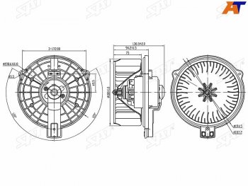 4 199 р. Мотор отопителя салона Lexus GS 97-04  RX 97-03  Toyota Highlander 00-07  Kluger V 00-07 SAT ST-87103-30390  с доставкой в г. Майкоп. Увеличить фотографию 4