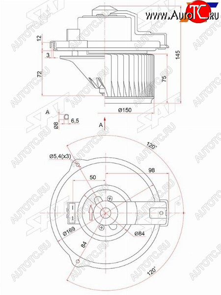 2 899 р. Мотор отопителя салона Toyota Camry (XV20,XV30) 96-06  Harrier (XU30) 03-13  Land Cruiser Prado (J SAT ST-87103-33081  с доставкой в г. Майкоп
