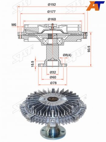 Вискомуфта ISUZU ELF NMR85 07- 4JJ1 SAT ST-8-98024-684-0