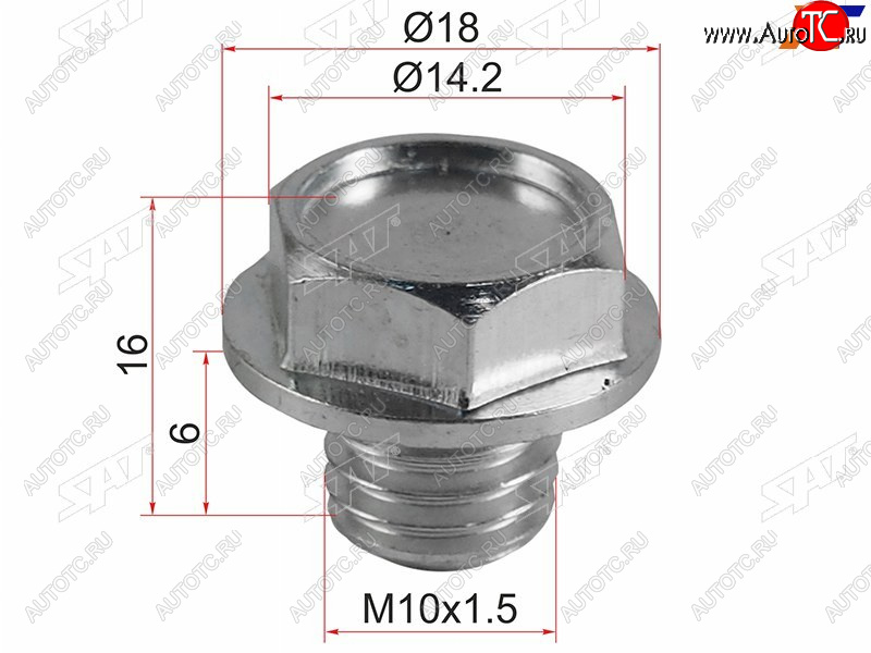 69 р. Пробка сливная TOYOTA MANY SAT ST-90341-10011  с доставкой в г. Майкоп
