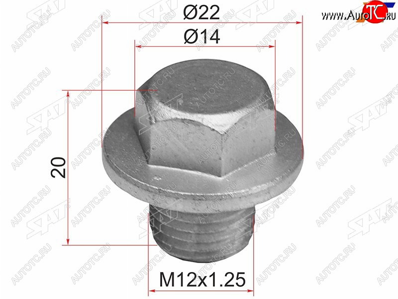 81 р. Пробка сливная TOYOTA MANY SAT ST-90341-12023  с доставкой в г. Майкоп