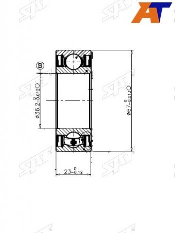 629 р. Подшипник привода TOYOTA SCEPTERGRACIACORONAMARK 2CROWNARISTO 4WD 92- SAT ST-90363-36001  с доставкой в г. Майкоп. Увеличить фотографию 2