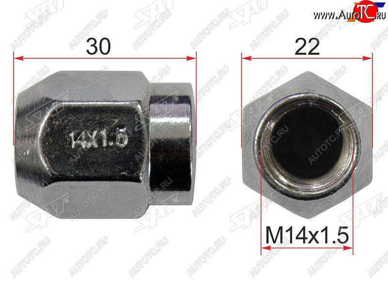 95 р. Гайка колесная конус TOYOTA DYNA150TOYOACE G15LAND CRUISER 100200TUNDRA SAT ST-90942-01101  с доставкой в г. Майкоп