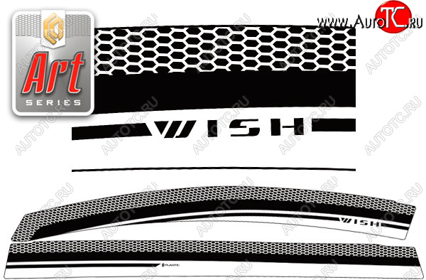 2 299 р. Дефлектора окон CA-Plastic  Toyota Wish  XE20 (2009-2017) дорестайлинг, рестайлинг (серия Art белая, без хром. молдинга)  с доставкой в г. Майкоп