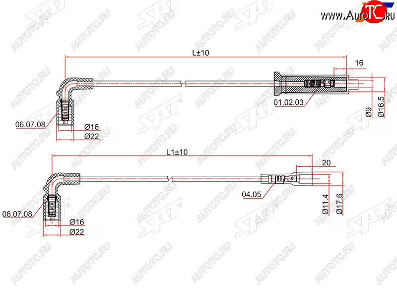 1 149 р. Провода высоковольтные CHEVROLET AVEO 03-08 1.4 F14S3 A14SMSLANOS 05- A14SMS SAT ST-96305387  с доставкой в г. Майкоп