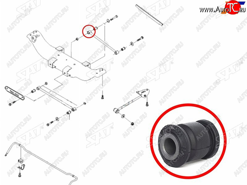 299 р. Сайлентблок Audi A6 97-05  Chevrolet Lacetti 04-13  Daewoo Lacetti 04-09  Toyota Corolla (E100,E1 SAT ST-96550051  с доставкой в г. Майкоп