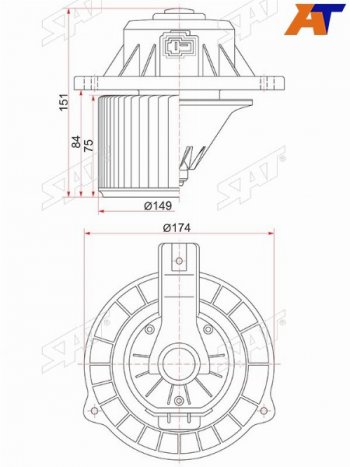 3 499 р. Мотор отопителя салона Hyundai Solaris 10-17  Kia Rio 11-17  Hyundai Accent 11-17 SAT ST-97111-4L000  с доставкой в г. Майкоп. Увеличить фотографию 1