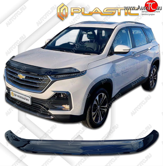 2 399 р. Дефлектор капота (ОАЭ) CA-Plastic Exclusive  Chevrolet Captiva  CN202S (2018-2025) дорестайлинг (classic черный, без надписи)  с доставкой в г. Майкоп
