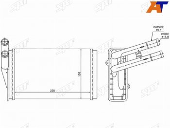 1 149 р. Радиатор отопителя салона AUDI 80 86-96A4S4 94-SKODA SUPERB 02- VW PASSAT 96- PASSAT 00-(трубча SAT ST-AU22-395-0  с доставкой в г. Майкоп. Увеличить фотографию 1