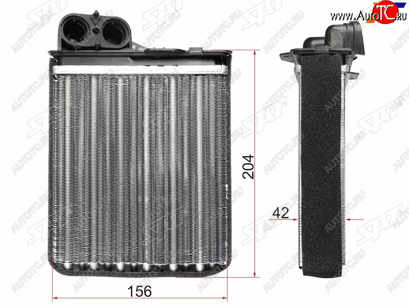 1 029 р. Радиатор отопителя салона RENAULT LOGAN 04-LOGAN 08- SANDERO 08-DUSTER 10-LADA LARGUS 12- SAT ST-DC01-395-A0  с доставкой в г. Майкоп