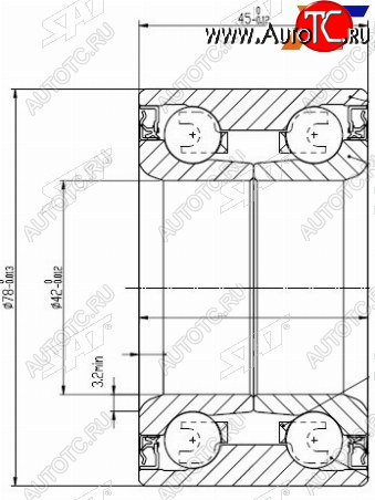 1 299 р. Подшипник передней ступицы FORD ESCAPEMAVERICKMAZDA TRIBUTE 00- SAT ST-EC01-33-048  с доставкой в г. Майкоп