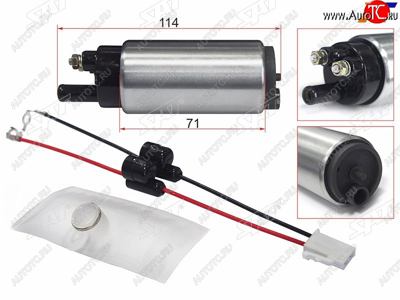 1 079 р. Топливный наcос 12V, 3BAR, 90LH, V=1600 SAT ST-FP09  с доставкой в г. Майкоп