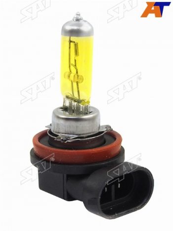 213 р. Лампа головного освещения галогенная желтая H11 12V 55W SAT ST-H11Y-12V  с доставкой в г. Майкоп. Увеличить фотографию 1
