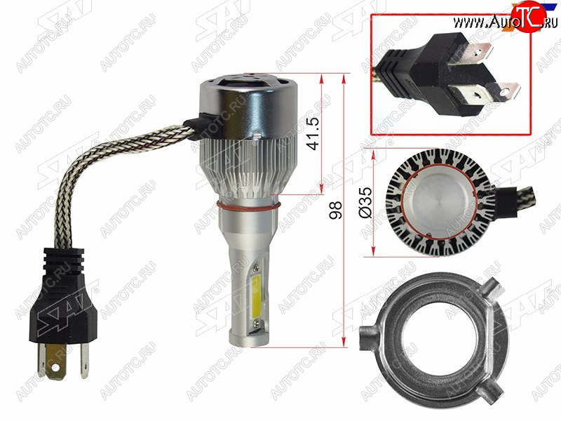 1 759 р. Комплект светодиодных ламп LED H4 36W3600LM SAT ST-H4-LED  с доставкой в г. Майкоп