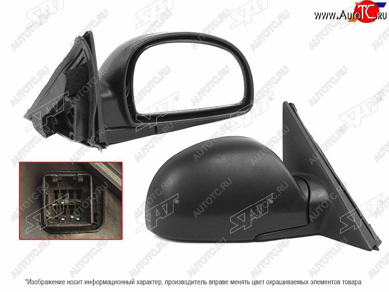 2 799 р. Боковое правое зеркало заднего вида (5 контактов) SAT Hyundai Accent 2 LC седан дорестайлинг (ТагАЗ) (1999-2012) (неокрашенное)  с доставкой в г. Майкоп