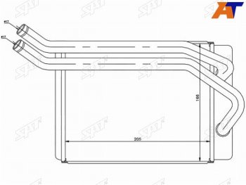 2 159 р. Радиатор отопителя салона HYUNDAI SANTA FE 00- SAT ST-HN65-395-0  с доставкой в г. Майкоп. Увеличить фотографию 1