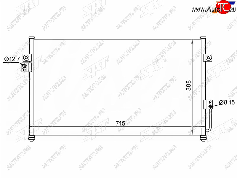 5 849 р. Радиатор кондиционера Hyundai Terracan 01-07 SAT ST-HY12-394-0  с доставкой в г. Майкоп