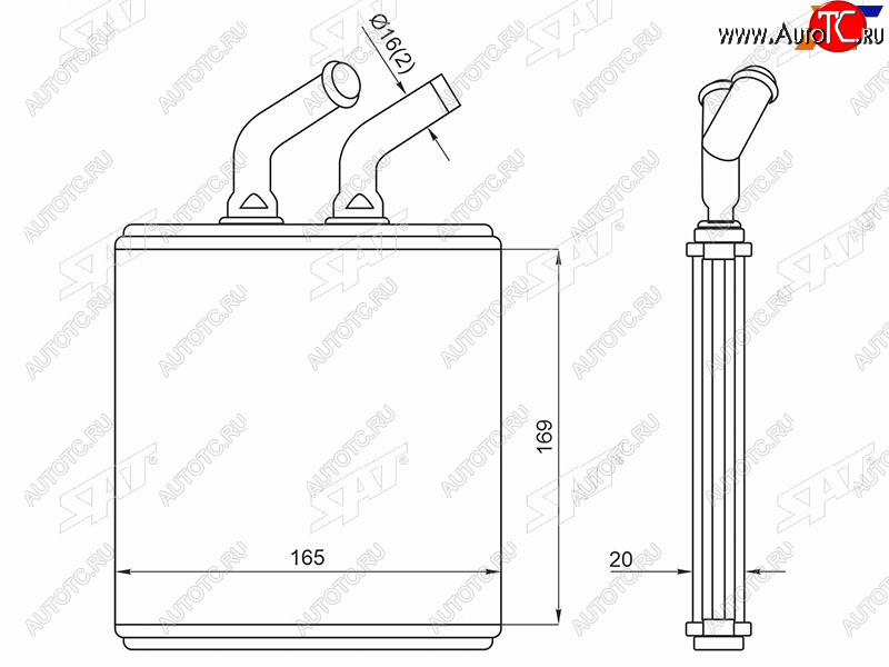 1 759 р. Радиатор отопителя салона KIA RIO 00-05 SAT ST-KA45-395-A0  с доставкой в г. Майкоп