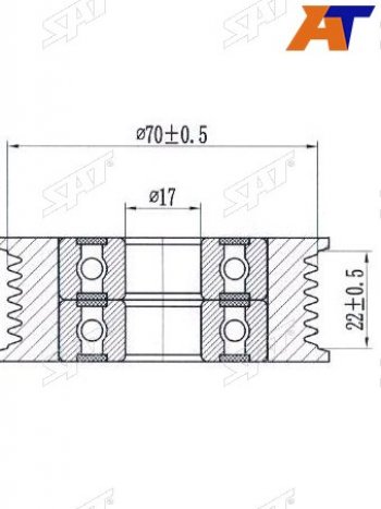 1 059 р. Ролик приводного ремня обводной MAZDA 36ATENZACX-5 08- SAT ST-L510-15-930A  с доставкой в г. Майкоп. Увеличить фотографию 1