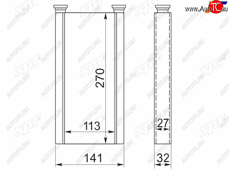 2 799 р. Радиатор отопителя салона TOYOTA HARRIERARISTO #ZS16# 97-05PROGRESS LEXUS RX300GS300 97-05 SAT ST-LX45-395-0  с доставкой в г. Майкоп