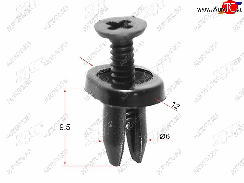16 р. Клипса крепления бампера FORDMAZDA (1 шт.) SAT ST-M10640  с доставкой в г. Майкоп