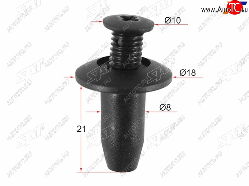 13 р. Клипса защиты бампера FORD (1 шт.) SAT ST-M10780  с доставкой в г. Майкоп