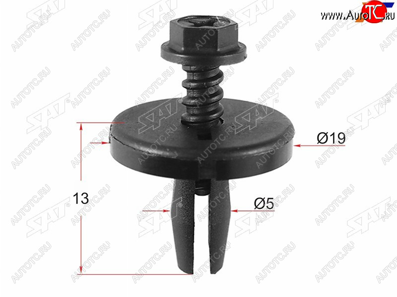 19 р. Клипса обшивки капота FORD (1 шт.) SAT ST-M10798  с доставкой в г. Майкоп