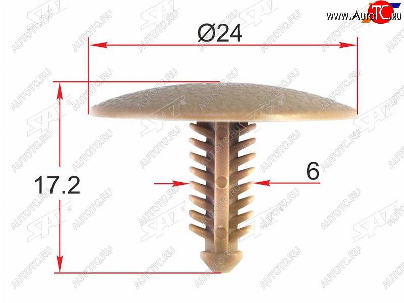 23 р. Клипса обшивки кузова TOYOTA (1 шт.) SAT ST-M12317  с доставкой в г. Майкоп