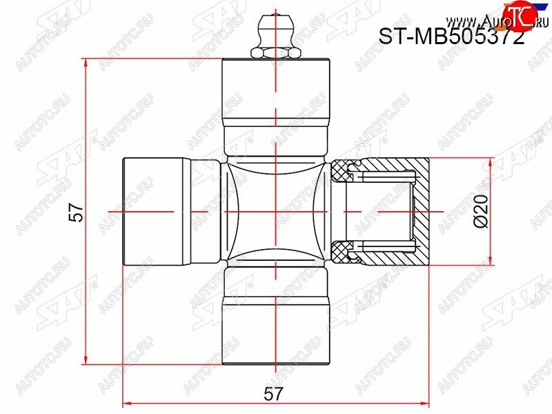 273 р. Крестовина MITSUBISHI PAJERO MINI 94-12LANCER CS 00-09 SAT ST-MB505372  с доставкой в г. Майкоп