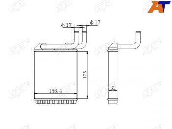 3 269 р. Радиатор отопителя салона MITSUBISHI CANTER FE5##FB5##FE6##FB6##FG## 94-99 RHD SAT ST-MB83-395-A0  с доставкой в г. Майкоп. Увеличить фотографию 1
