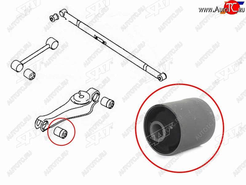 629 р. Сайлентблок Mitsubishi Delica 94-07  Pajero 91-06  Hyundai H1 97-07  Starex 97-07 SAT ST-MB951813  с доставкой в г. Майкоп