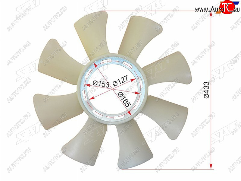 2 369 р. Крыльчатка вентилятора  MITSUBISHI CANTERFUSO 95-06 6D31 SAT ST-ME085510  с доставкой в г. Майкоп
