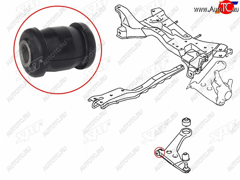 299 р. Сайлентблок Mitsubishi ASX 10-20  Lancer 02-17  Outlander 05-22  Citroen C4 Aircross 12-16  Mits SAT ST-MR403440  с доставкой в г. Майкоп