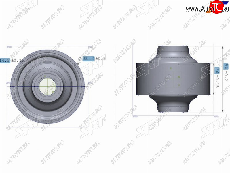 469 р. Сайлентблок Chery Tiggo T11 05-16  Mitsubishi ASX 10-20  Lancer 02-17  Outlander 02-22  Chery Fo SAT ST-MR403441  с доставкой в г. Майкоп
