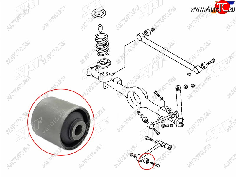599 р. Сайлентблок Mitsubishi Pajero iO 98-07  Pajero Pinin 98-05 SAT ST-MR418807  с доставкой в г. Майкоп