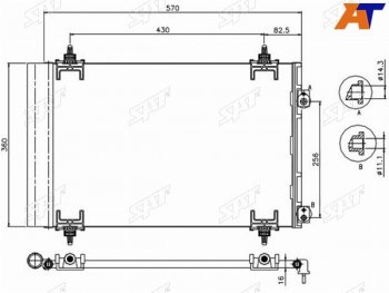 3 899 р. Радиатор кондиционера Citroen Berlingo 08-22  C4 04-11  C4 Picasso 07-14  Peugeot 308 07-15  Cit SAT ST-PG38-394-0  с доставкой в г. Майкоп. Увеличить фотографию 1
