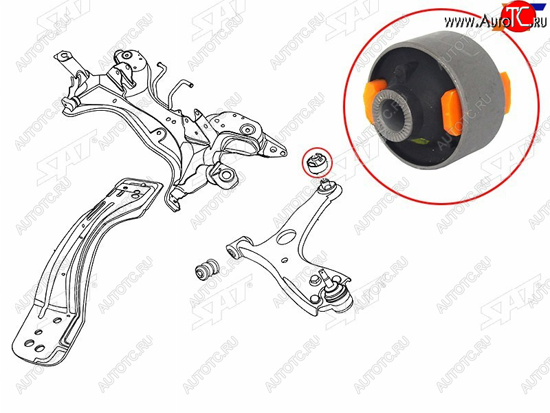 819 р. Сайлентблок Chery Tiggo T11 05-16  Mitsubishi ASX 10-20  Lancer 02-17  Outlander 02-22  Toyota A SAT ST-T11-2909080  с доставкой в г. Майкоп
