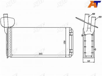 1 659 р. Радиатор отопителя салона  VOLKSWAGEN TRANSPORTER T4 90- SAT ST-VWT4-395-0  с доставкой в г. Майкоп. Увеличить фотографию 1