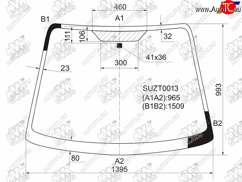 4 899 р. Стекло лобовое SUZUKI SX4 45D 06-14                                                                 KMK SUZT0013  с доставкой в г. Майкоп