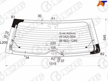 8 299 р. Стекло заднее (Цвет зеленый Обогрев 5D WGN) Toyota Camry Gracia 96-01  Mark II Wagon Qualis 97-02 XYG SV46 RW/H/X  с доставкой в г. Майкоп. Увеличить фотографию 1