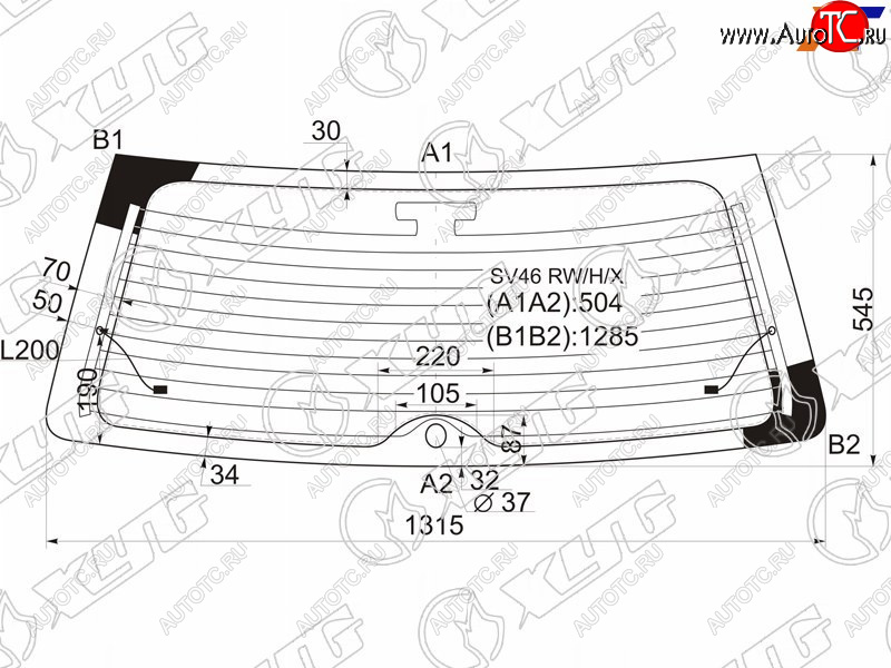 8 299 р. Стекло заднее (Цвет зеленый Обогрев 5D WGN) Toyota Camry Gracia 96-01  Mark II Wagon Qualis 97-02 XYG SV46 RW/H/X  с доставкой в г. Майкоп