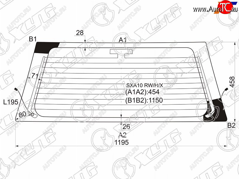 7 199 р. Стекло заднее (Цвет зеленый Обогрев) Toyota RAV4 (XA10) 94-00 XYG SXA10 RW/H/X  с доставкой в г. Майкоп