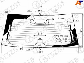 5 749 р. Стекло заднее (Цвет зеленый Обогрев Антенна) Honda CR-V 06-12 XYG SWA RW/H/X  с доставкой в г. Майкоп. Увеличить фотографию 1