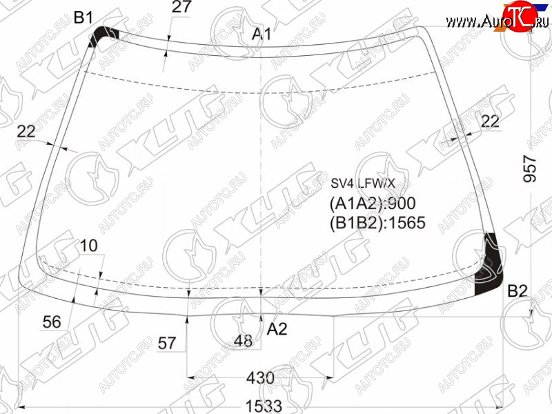 7 799 р. Стекло лобовое Honda Accord 93-98  Accord Euro 93-98  Rover 600 93-99 XYG SV4 LFW/X  с доставкой в г. Майкоп