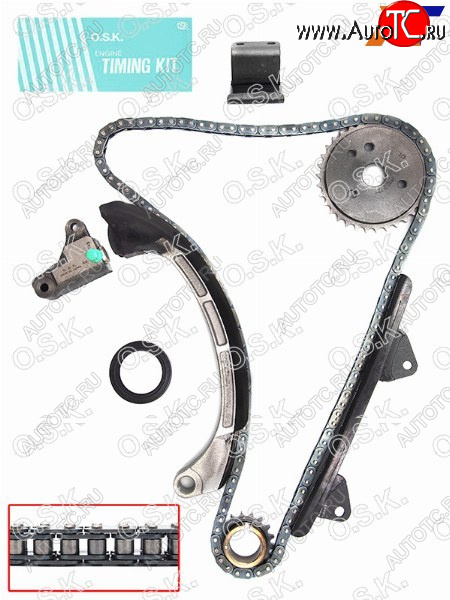 11 599 р. Комплект для замены цепи ГРМ TOYOTA BELTARACTISVITZ 2SZ-FE 02- OSK T039K  с доставкой в г. Майкоп