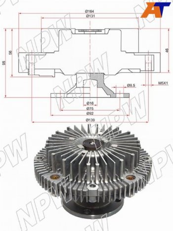 Вискомуфта TOYOTA MARKIICROWNPROGRES 2JZ-GE 92- NPW T-118F